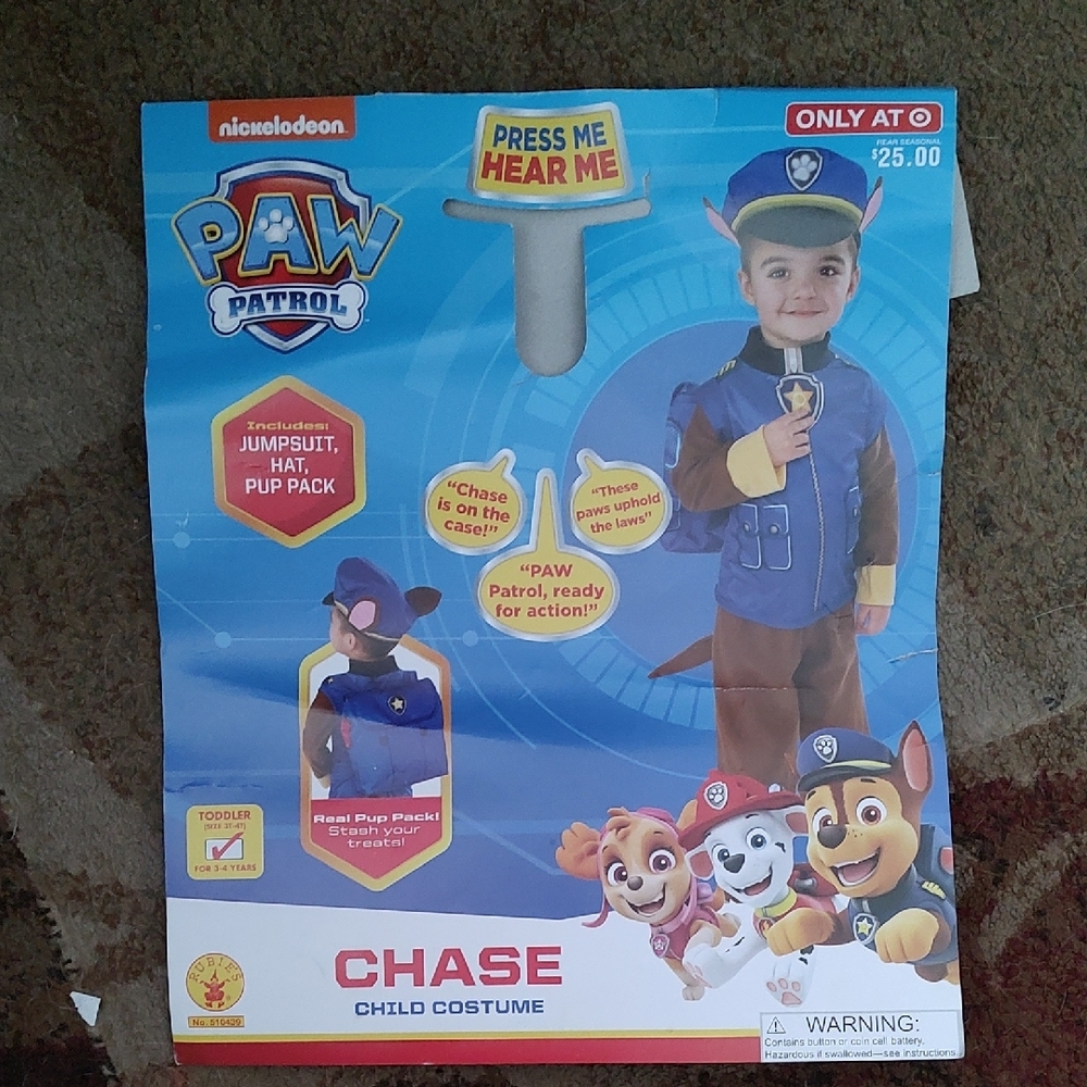 Nickelodeon PAW Patrol Chase Child Costume - Blue